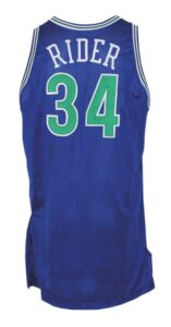 1993-94 J.R. Rider Minnesota Timberwolves Slam Dunk Contest Worn & Autographed Road Uniform