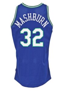 1993-94 Jamal Mashburn Rookie Dallas Mavericks Game-Used Road Jersey 