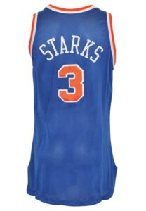 1993-94 John Starks New York Knicks Game-Used & Dual Autographed Road Jersey