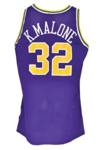 1993-94 Karl Malone Utah Jazz Game-Used Road Uniform