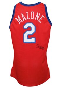 1993-94 Moses Malone Philadelphia 76ers Game-Used & Autographed Jersey