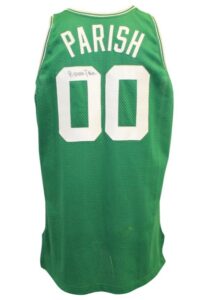 1993-94 Robert Parish Boston Celtics Game-Used & Autographed Road Jersey (JSA • Reggie Lewis Armband)