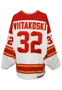 1993-94 Vesa Viitakoski Calgary Flames Rookie Game-Used Home Jersey