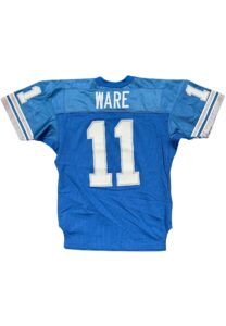 1993 Andre Ware Detroit Lions Game-Used Home Jersey