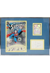 1993 Christopher Reeve “The Adventures Of Superman” Autographed Cut Framed Comic Book Display