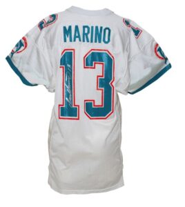 1993 Dan Marino Miami Dolphins Game-Used & Autographed Road Jersey