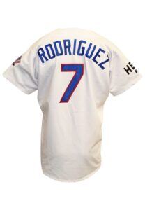 1993 Ivan Rodriguez Texas Rangers Game-Used & Autographed Home Jersey