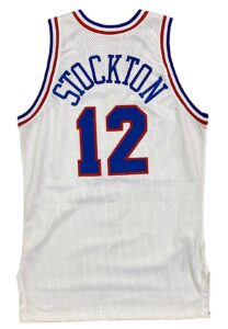 1993 John Stockton NBA All-Star Game Western Conference Signed Pro-Cut Jersey