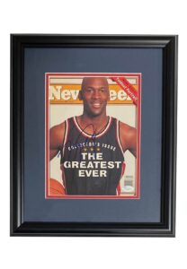 1993 Michael Jordan Signed & Framed News Week The Greatest Ever Magazine Cover