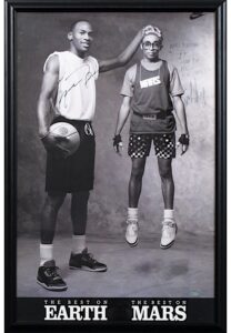 1993 Michael Jordan & Spike Lee “The Best On Earth And The Best On Mars Poster” Dual-Autographed Original Framed Display