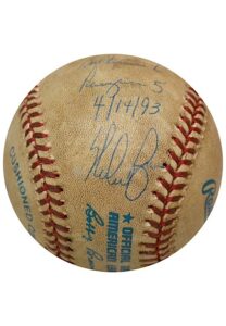 1993 Nolan Ryan Game-Used, Autographed & Inscribed OAL Baseball