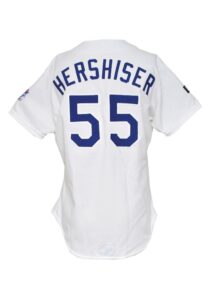 1993 Orel Hershiser LA Dodgers Game-Used Friendship Series Home Jersey