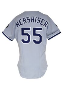 1993 Orel Hershiser Los Angeles Dodgers Game-Used Road Jersey