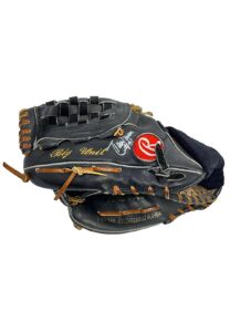 1993 Randy Johnson Seattle Mariners Game-Used & Signed Glove With Custom Palm Pad & Wrist Band