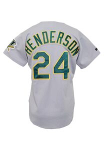 1993 Rickey Henderson Oakland A’s Game-Used Road Jersey