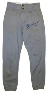 1993 Rickey Henderson Oakland Athletics Game-Used & Autographed Road Pants