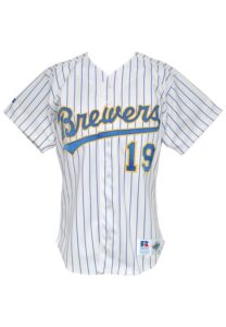 1993 Robin Yount Milwaukee Brewers Game-Used Home Jersey