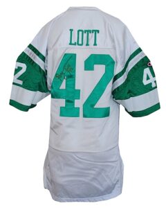 1993 Ronnie Lott NY Jets Game-Used & Autographed Road Jersey