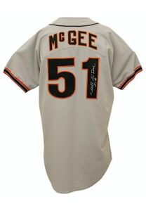 1993 Willie McGee San Francisco Giants Game-Used & Autographed Road Jersey