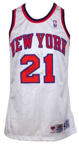 1994-1995 Charlie Ward New York Knicks Game-Used and Autographed Home Jersey