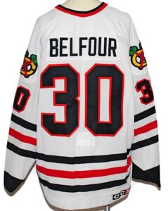 1994-1995 Ed Belfour Chicago Blackhawks Game-Used Home Jersey