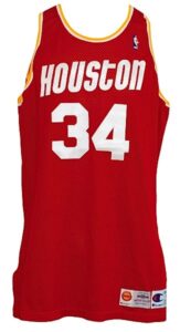 1994-1995 Hakeem Olajuwon Houston Rockets Game-Used Road Jersey