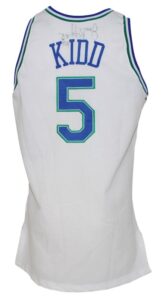 1994-1995 Jason Kidd Rookie Dallas Mavericks Game-Used & Autographed Home Jersey (JSA) 