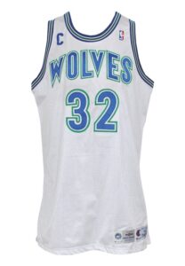 1994-95 Christian Laettner Minnesota Timberwolves Game-Used Home Jersey