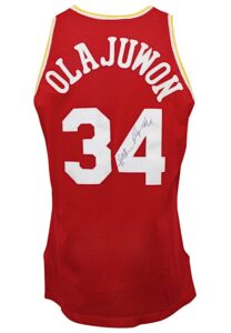 1994-95 Hakeem Olajuwon Houston Rockets Game-Used & Autographed Road Jersey