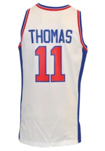 1994-95 Isaiah Thomas Detroit Pistons Game-Issued & Autographed Home Jersey