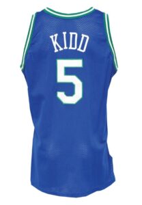 1994-95 Jason Kidd Rookie Dallas Mavericks Game-Used & Autographed Road Jersey (JSA)