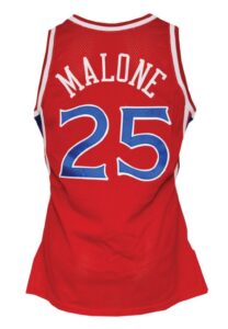 1994-95 Jeff Malone Philadelphia 76ers Game-Used Road Jersey with Black Memorial Armband 