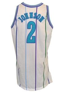 1994-95 Larry Johnson Charlotte Hornets Game-Used Home Jersey 