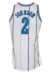 1994-95 Larry Johnson Charlotte Hornets Game-Used Home Jersey