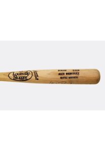 1994 Alex Rodriguez Seattle Mariners Rookie Game-Used & Autographed Bat