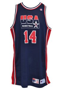 1994 Alonzo Mourning Team USA FIBA World Championship Of Basketball Game-Used Blue Jersey 