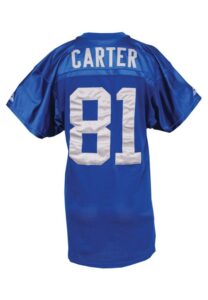 1994 Anthony Carter Detroit Lions Game-Used & Autographed Home Throwback Uniform