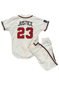 1994 David Justice Atlanta Braves Game-Used & Autographed Uniform