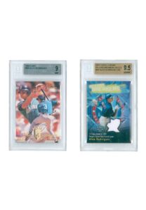 1994 Flair & 2003 Topps Chrome Record Breakers Relics Alex Rodriguez #340 & #AR