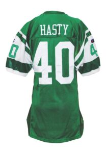 1994 James Hasty NY Jets TBTC Game-Used Home Jersey & 1994 Ronnie Lott NY Jets Game-Issued & Autographed Road Jersey