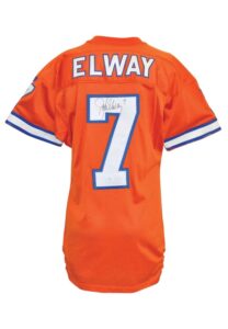 1994 John Elway Denver Broncos Orange Crush Game-Used & Autographed Home Jersey