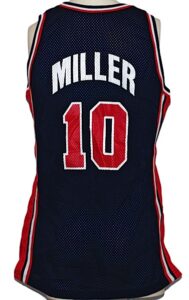 1994 Reggie Miller USA World Basketball Championships Game-Used Road Jersey