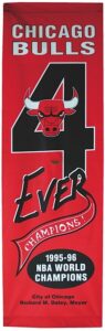 1995-1996 Chicago Bulls “Champions 4Ever” City of Chicago Championship Street Banner