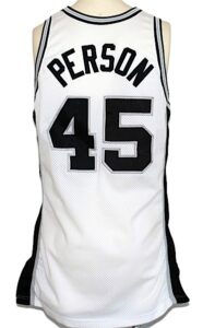 1995-1996 Chuck Person San Antonio Spurs Game-Used Home Jersey 