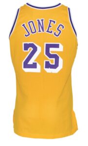 1995-1996 Eddie Jones LA Lakers Game-Used Home Jersey