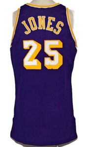 1995-1996 Eddie Jones LA Lakers Game-Used Road Jersey 