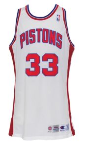 1995-1996 Grant Hill Detroit Pistons Game-Used Home Jersey