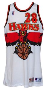 1995-1996 Ira Newbill Atlanta Hawks Game-Used Home Uniform