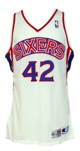 1995-1996 Jerry Stackhouse Rookie Philadelphia 76ers Game-Used Home Jersey