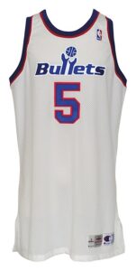 1995-1996 Juwan Howard Washington Bullets Game-Used & Autographed Home Jersey (JSA)